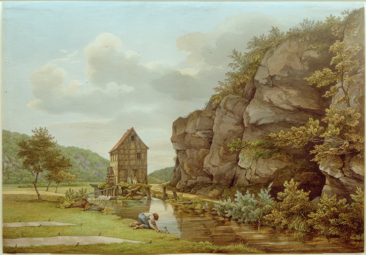 Młyn w pobliżu Eppstein (Lorsbacher Tal) autorstwa Carl Morgenstern