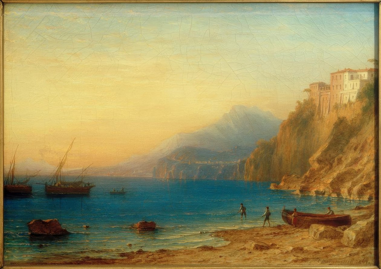 Torquato Tasso, dom ojca w Sorrento / obraz v. C. Gwiazda poranna autorstwa Carl Morgenstern