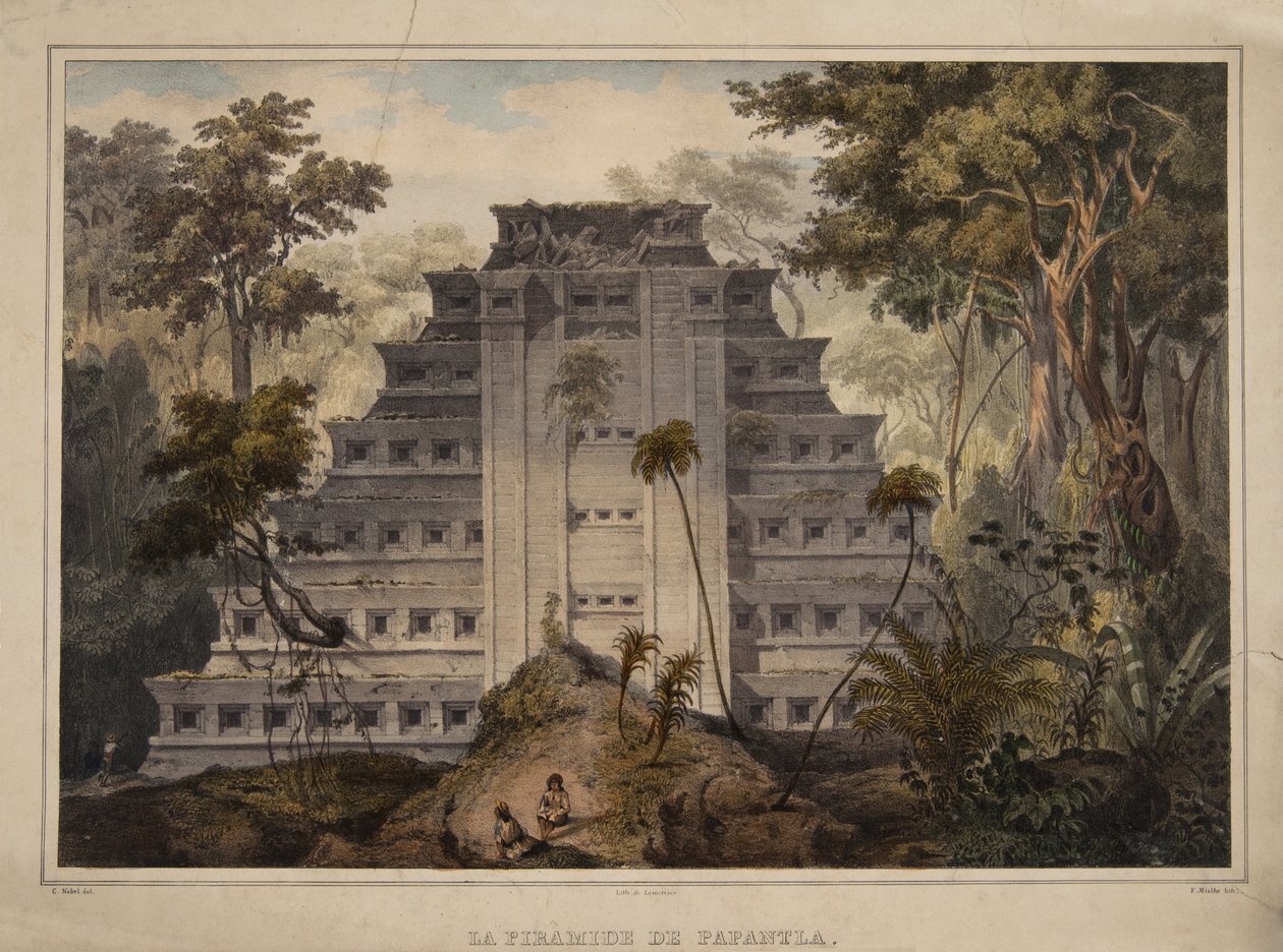 Piramida Papantli autorstwa Carl Nebel