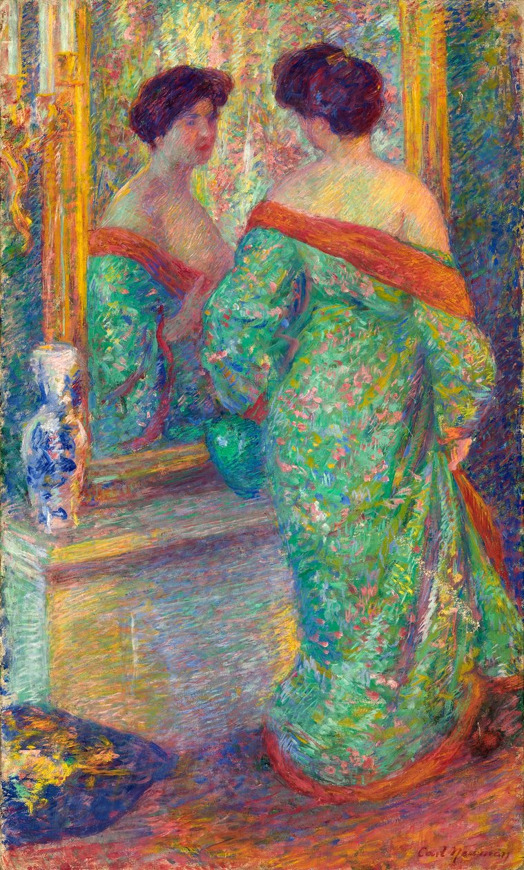 (Dama odbita w lustrze) autorstwa Carl Newman