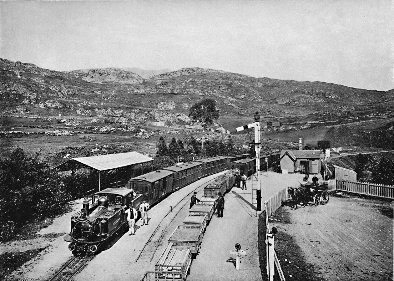 Kolej Ffestiniog: stacja Tan-Y-Bwlch, ok. 1896 r. autorstwa Carl Norman
