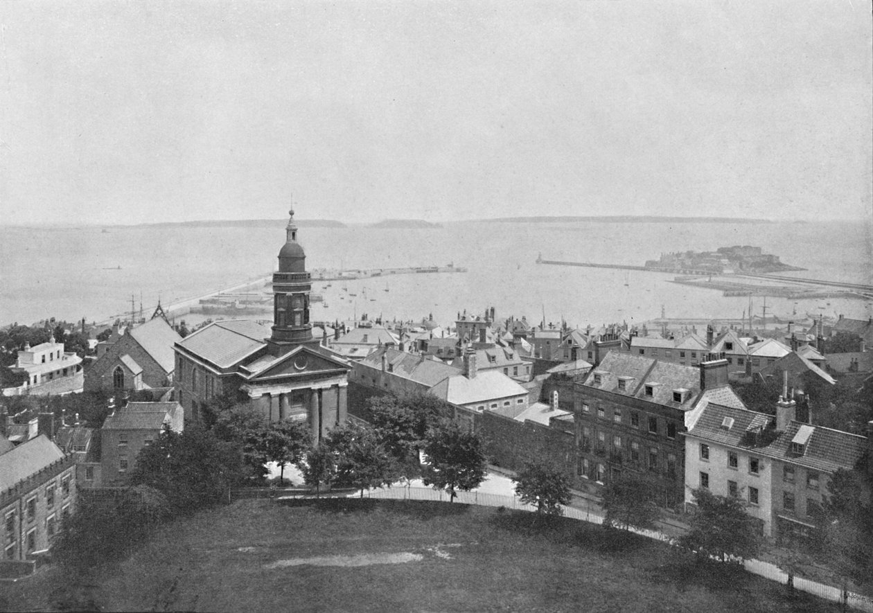 Port i wyspa św. Piotra, Guernsey, ok. 1896 r. autorstwa Carl Norman