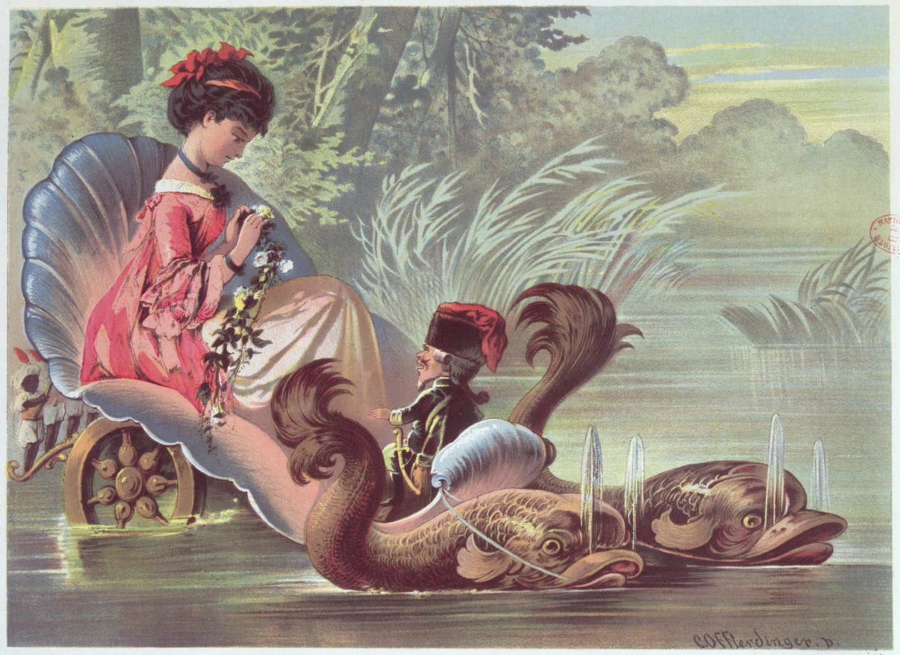 Na wodzie, ilustracja z "Dziadka do orzechów", E.T.A. Hoffman (1776-1822) 1883 autorstwa Carl Offterdinger
