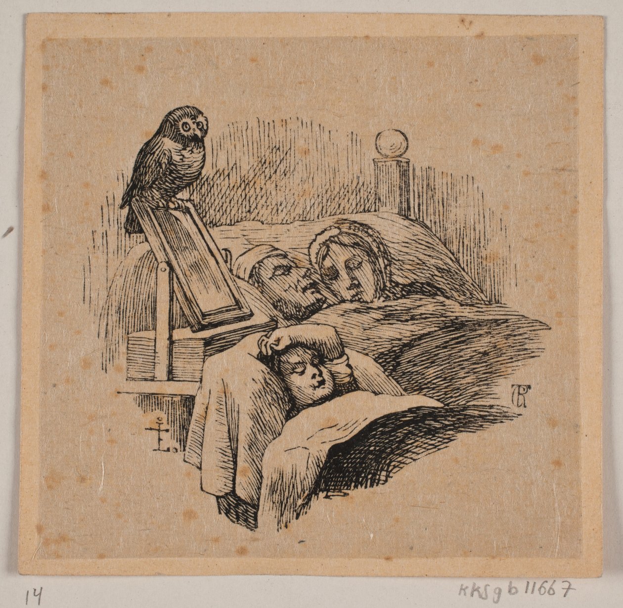 Do Uglspil jako dziecko śpiące w kołysce autorstwa Carl Peter Theodor Rothweiler