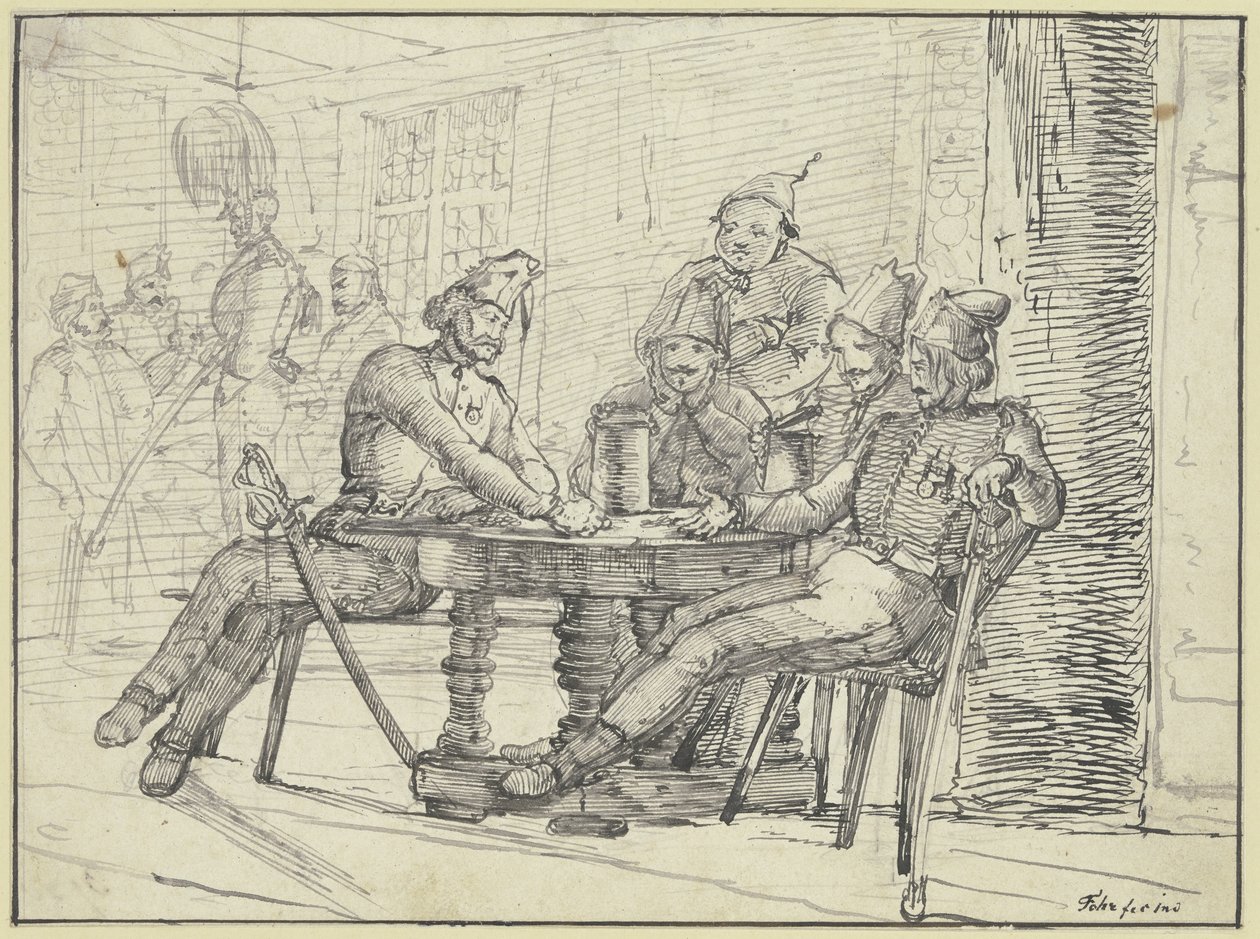 Rosyjscy żołnierze w karczmie autorstwa Carl Philipp Fohr