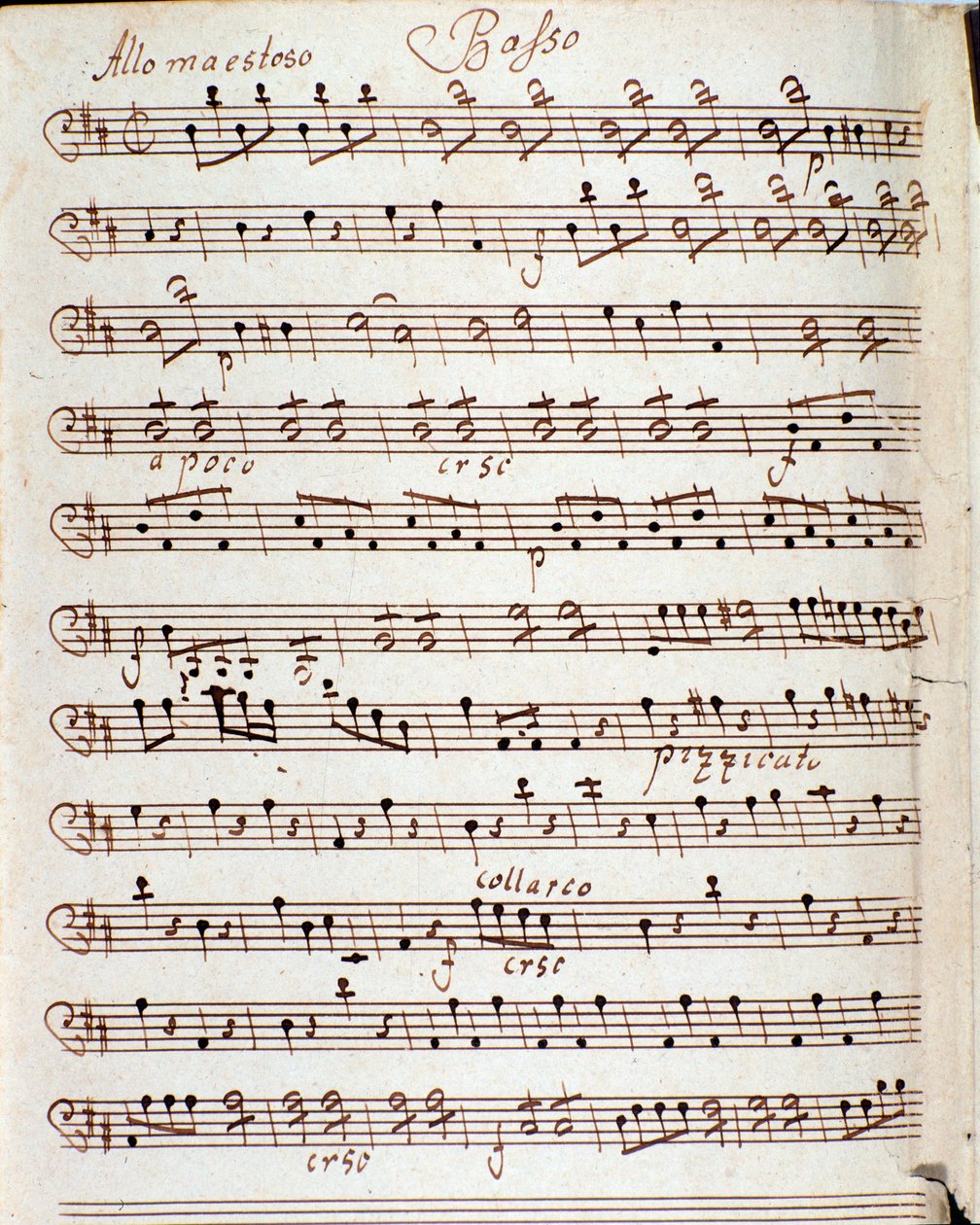 Strona partytury muzycznej Koncertu D-dur Karla Philippa Stamitza autorstwa Carl Philipp Stamitz