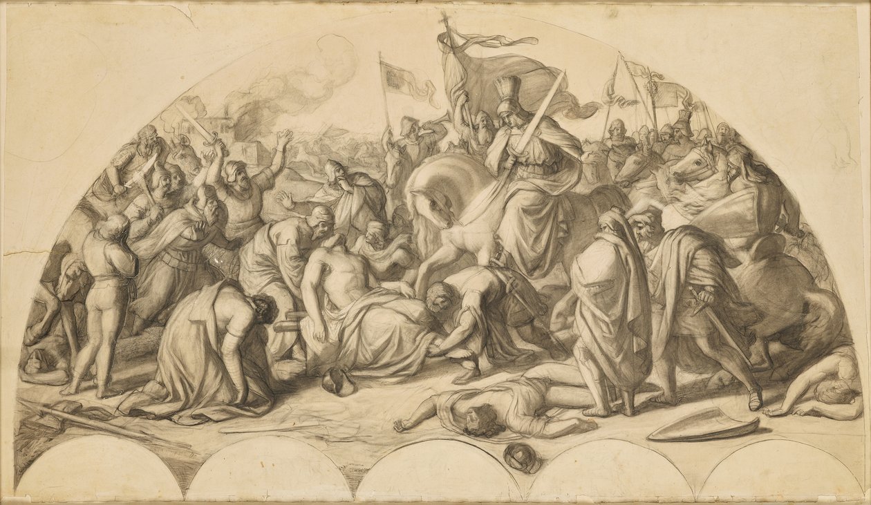 Rudolf I Habsburg przy zwłokach Przemysła Ottokara II z Czech autorstwa Carl Rahl