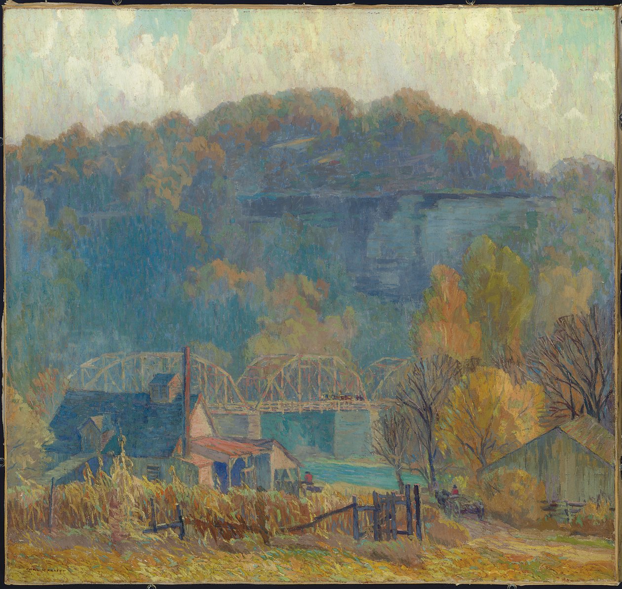 Urwisko o poranku, Ozarks (olej na płótnie) autorstwa Carl Rudolph Krafft