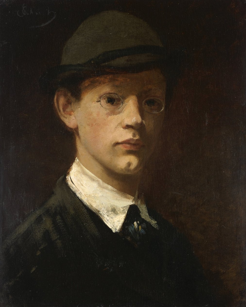 męski portret autorstwa Carl Schuch