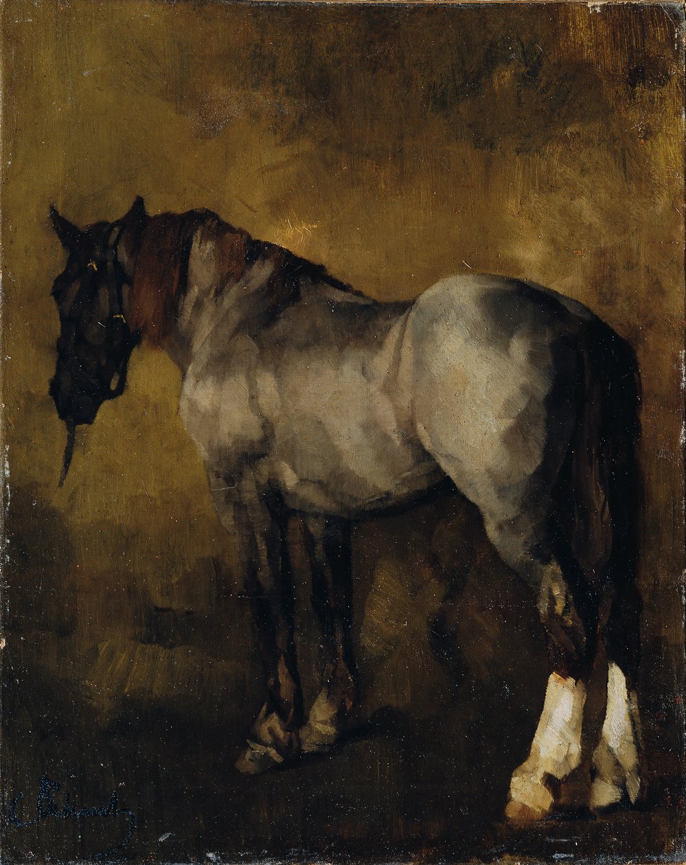 nauka koni autorstwa Carl Schuch