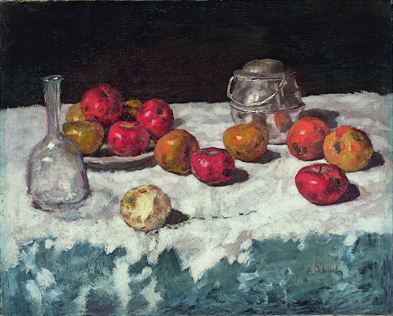 Martwa natura z jabłkami autorstwa Carl Schuch