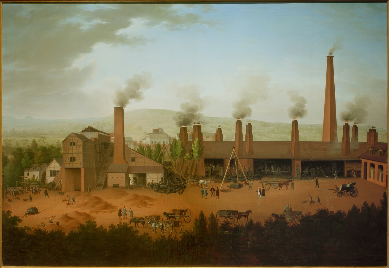Walcownia w Lendersdorfie autorstwa Carl Schütz