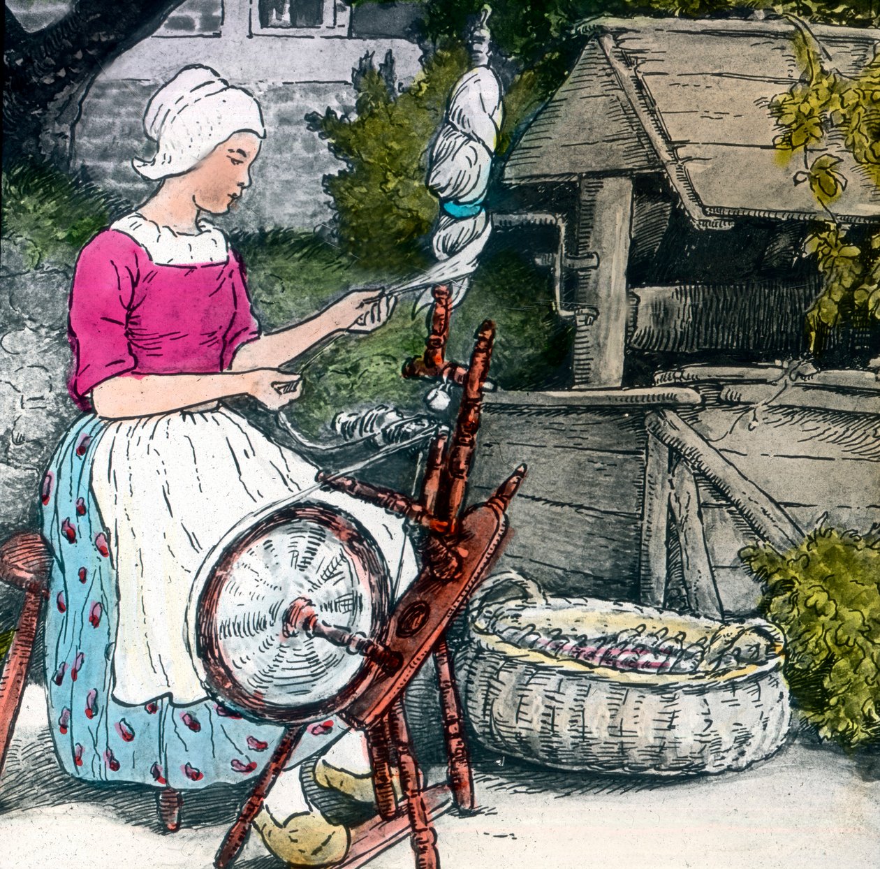 Bracia Grimm - Baśnie - Matka Hulda. Obraz datowany na około 1910 rok. Archiwum Carla Simona autorstwa Carl Simon