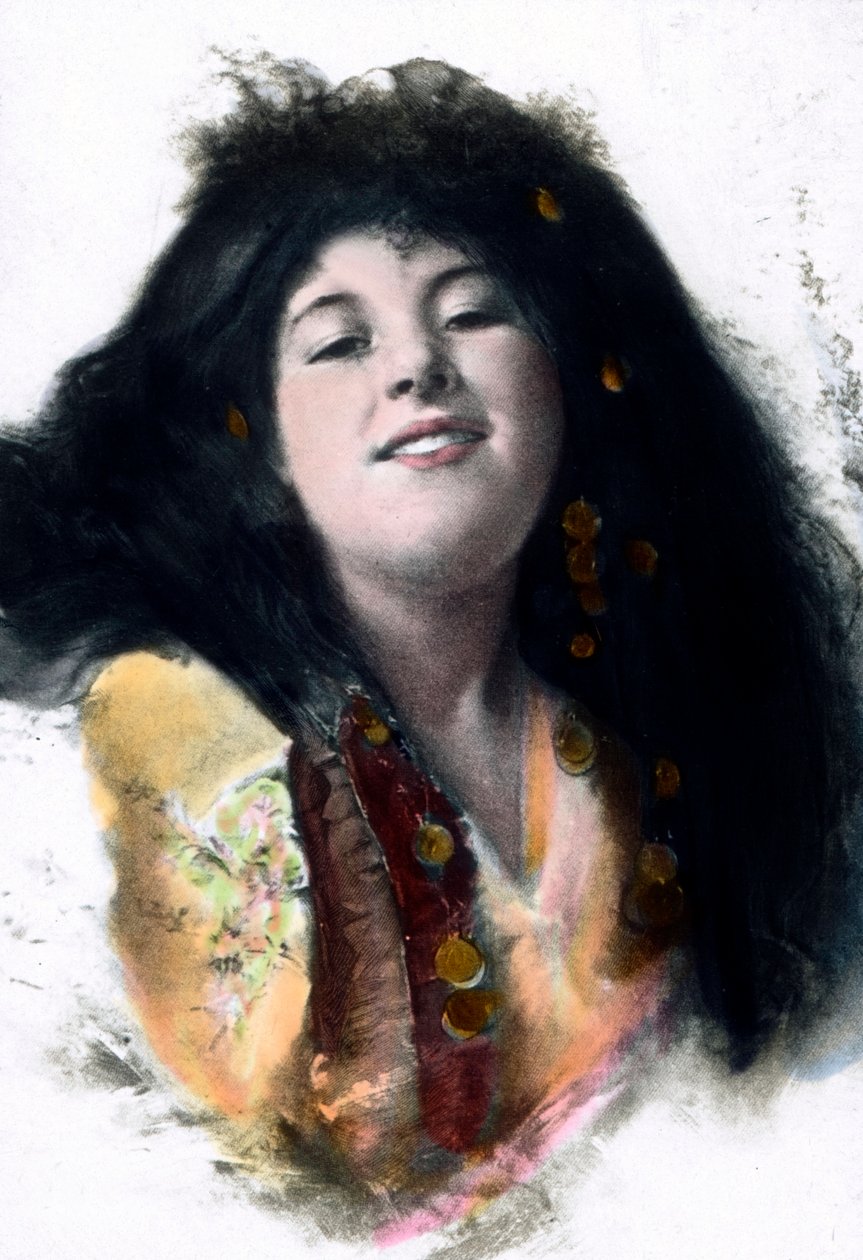 Europejski ideał Araba. Portret młodej kobiety, podporządkowanej drugiej żony arabskiego mężczyzny. Archiwum Carla Simona, zdjęcie datowane na około 1910 rok. autorstwa Carl Simon