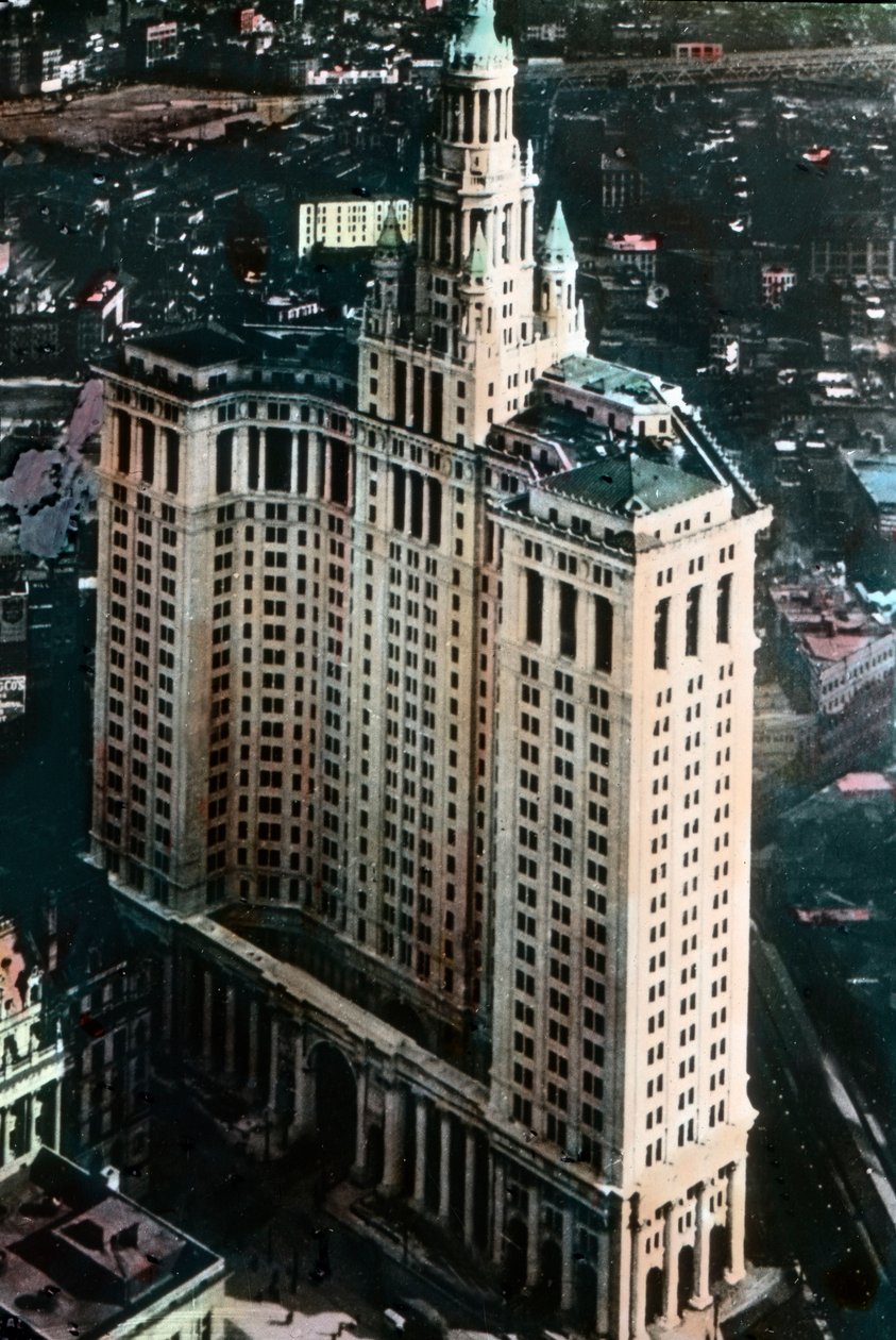 Stany Zjednoczone, Nowy Jork, budynek miejski na Manhattanie, zbudowany w latach 1907-1914, data zdjęcia: około 1920 r. Archiwum Carla Simona autorstwa Carl Simon