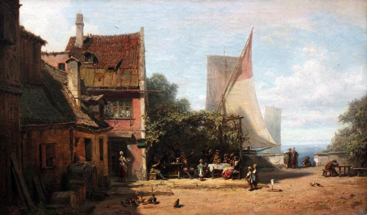 Stara tawerna nad jeziorem Starnberg autorstwa Carl Spitzweg