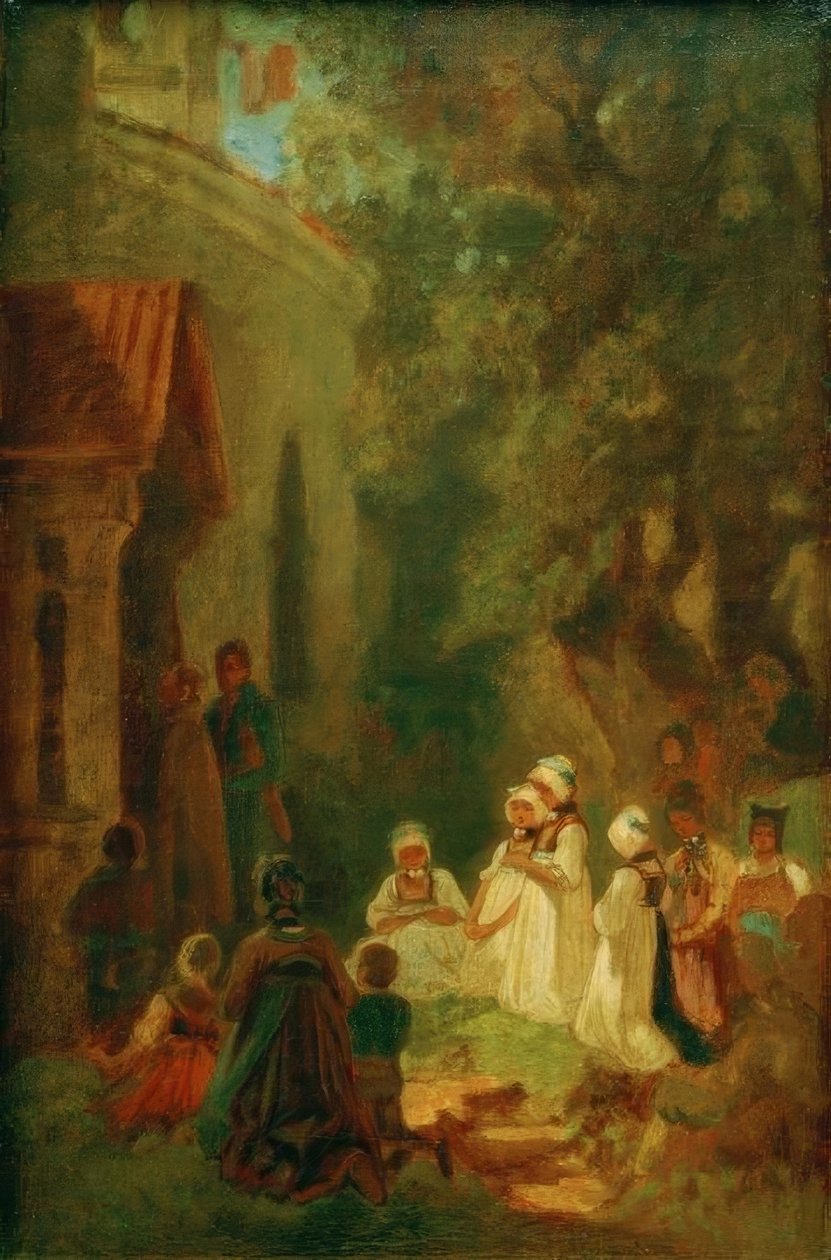 Nabożeństwo przed kaplicą leśną autorstwa Carl Spitzweg