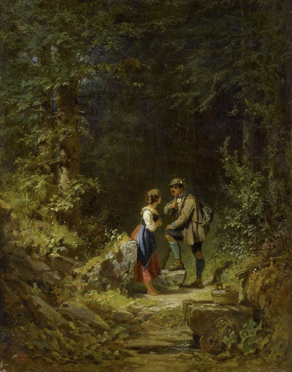 Spotkanie w lesie autorstwa Carl Spitzweg
