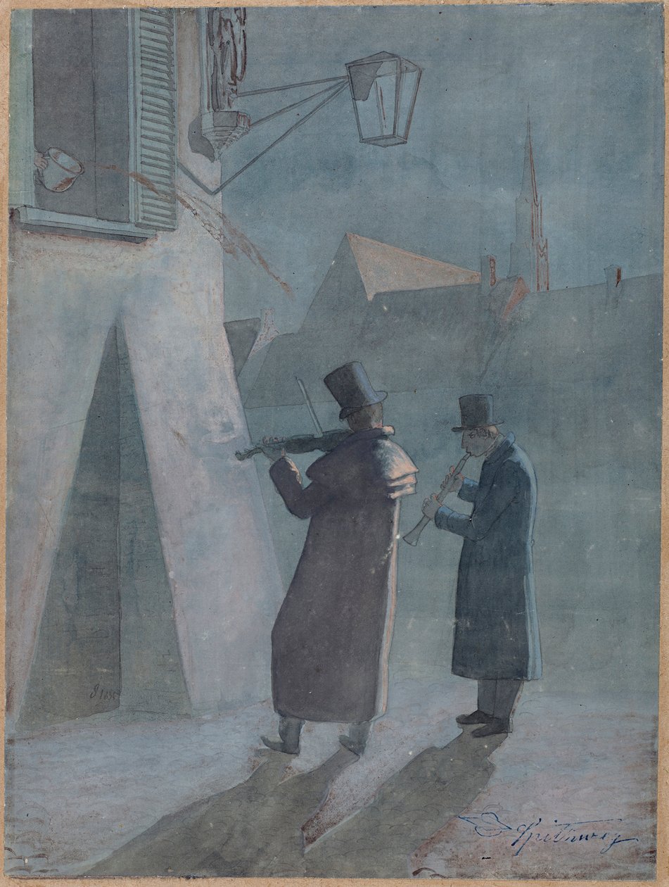 Przerwana serenada autorstwa Carl Spitzweg