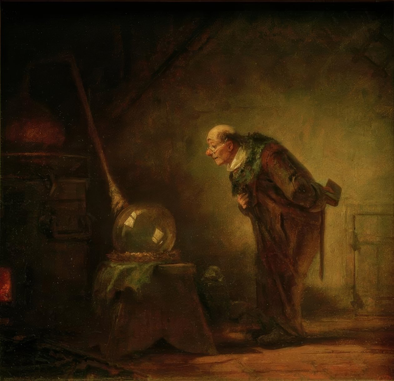 Alchemik z księgą w lewej ręce autorstwa Carl Spitzweg