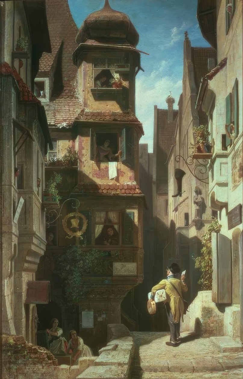 Listonosz w Dolinie Róż autorstwa Carl Spitzweg