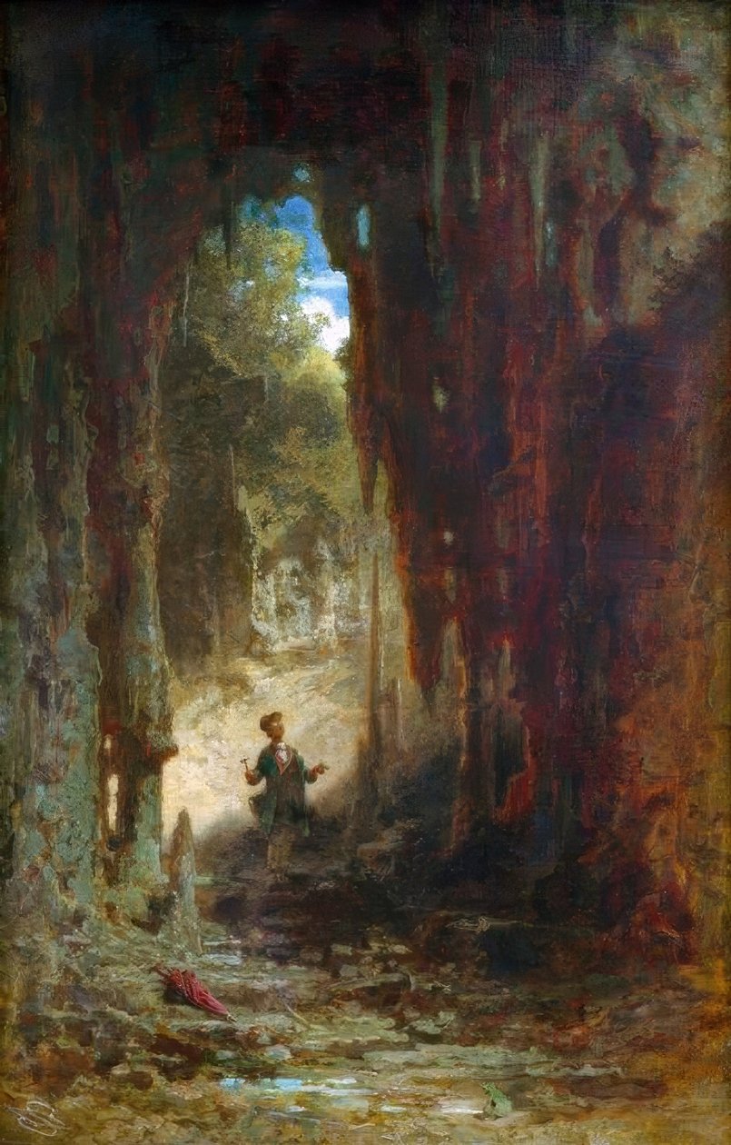 Mineralog w grocie autorstwa Carl Spitzweg