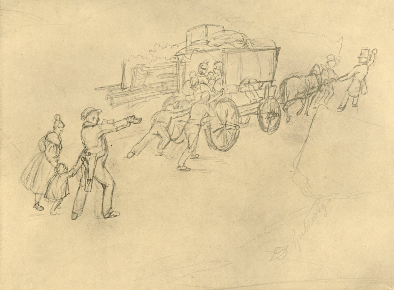 Thespian Actor Travelling, połowa końca XIX wieku, ok. 1924. autorstwa Carl Spitzweg