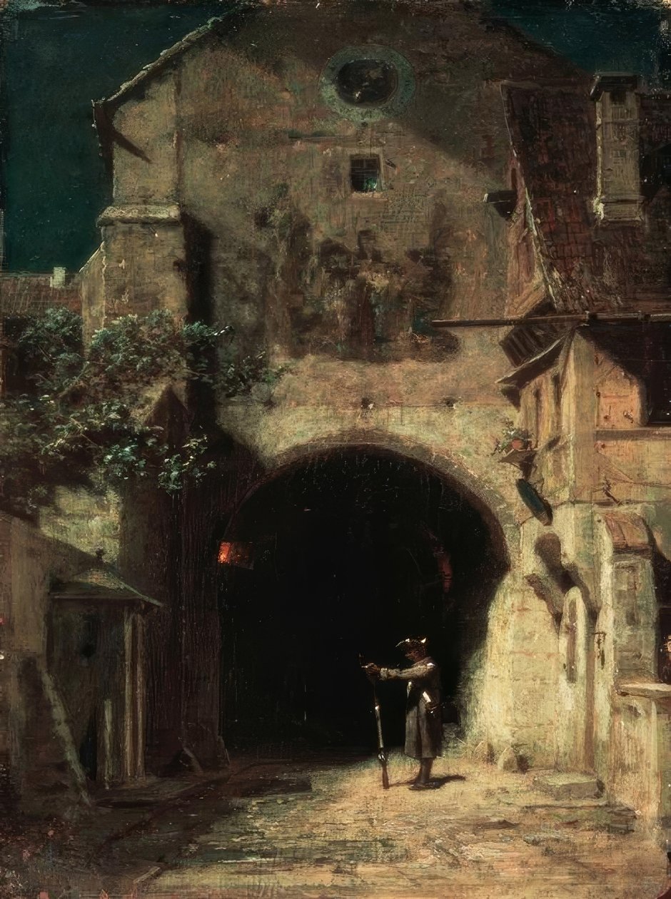 Ziewający strażnik autorstwa Carl Spitzweg