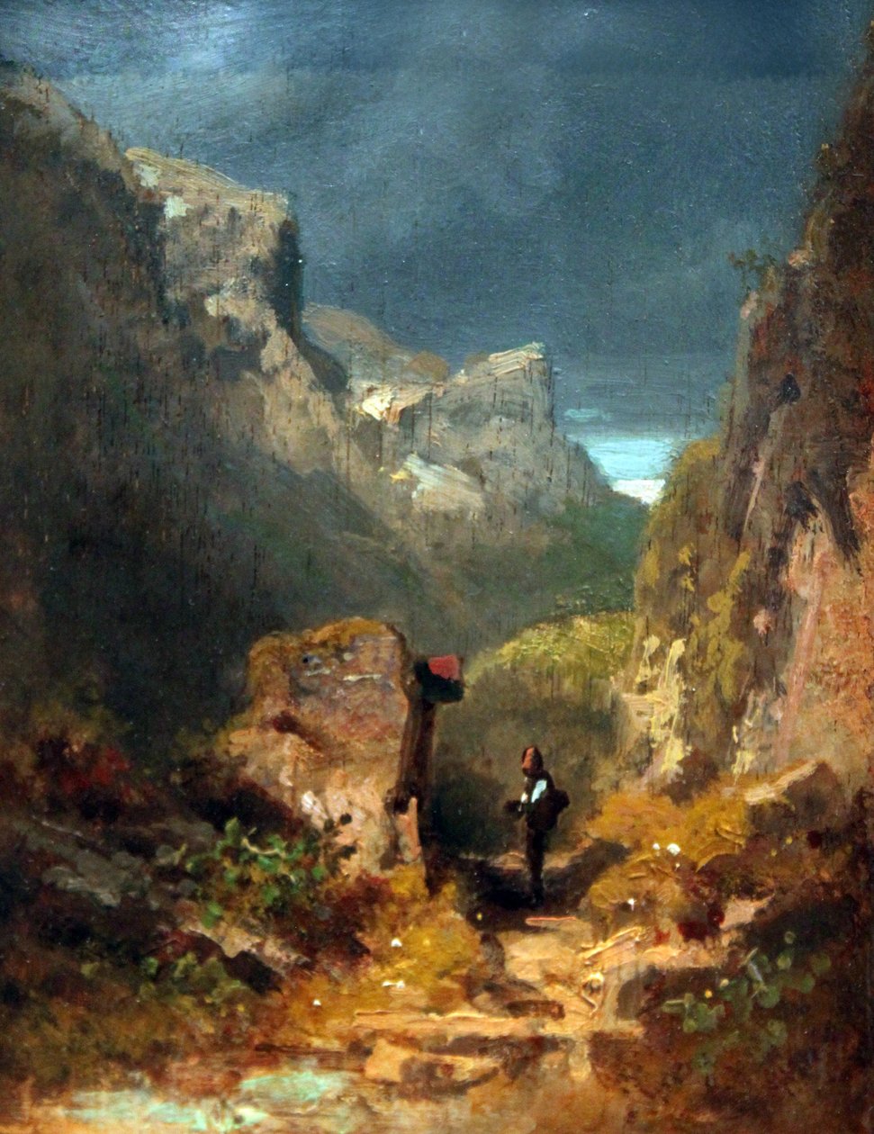 Górski krajobraz z Marterl na skale autorstwa Carl Spitzweg