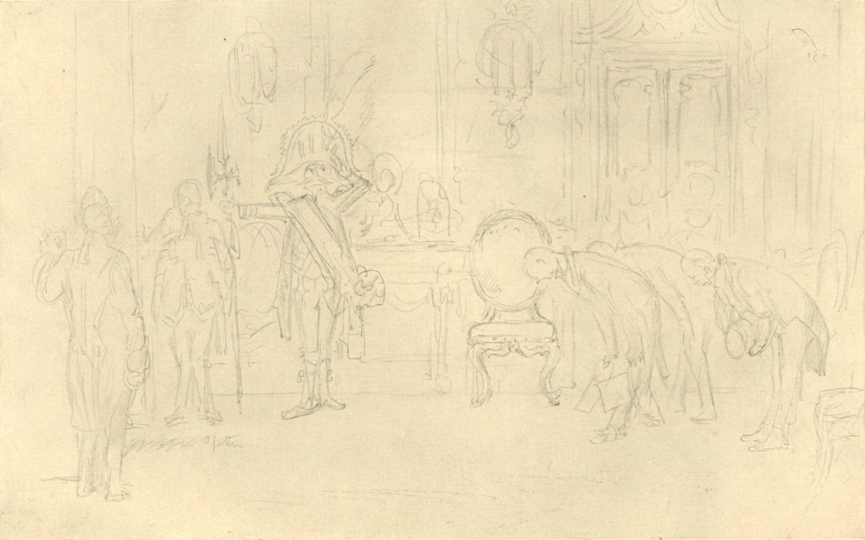 W przedsionku Jego Wysokości, połowa końca XIX w., ok. 1924. autorstwa Carl Spitzweg