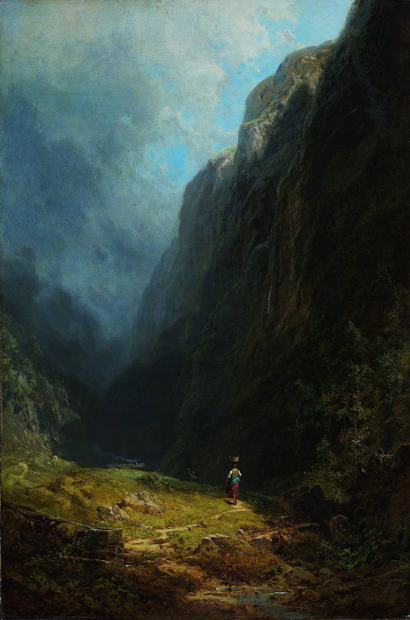 W alpejskim krajobrazie wysokogórskim z górą Wendelstein, ok. 1930 r. 1871 autorstwa Carl Spitzweg