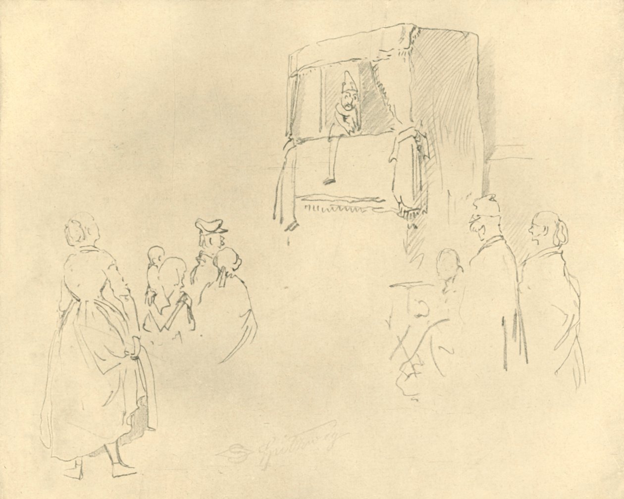 Kasperltheater I, połowa końca XIX w., ok. 1924. autorstwa Carl Spitzweg