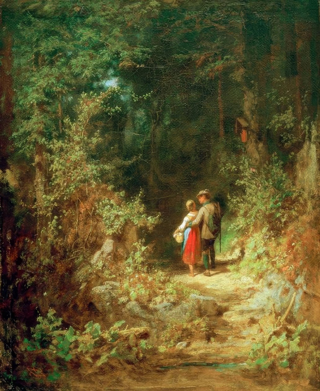 Kochankowie w lesie autorstwa Carl Spitzweg