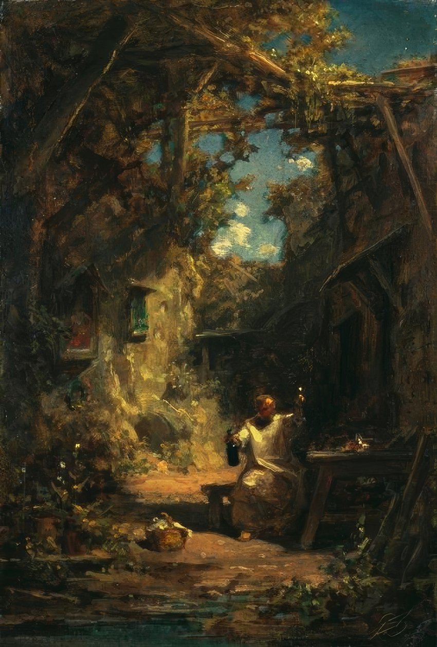 Mnich na degustacji wina autorstwa Carl Spitzweg