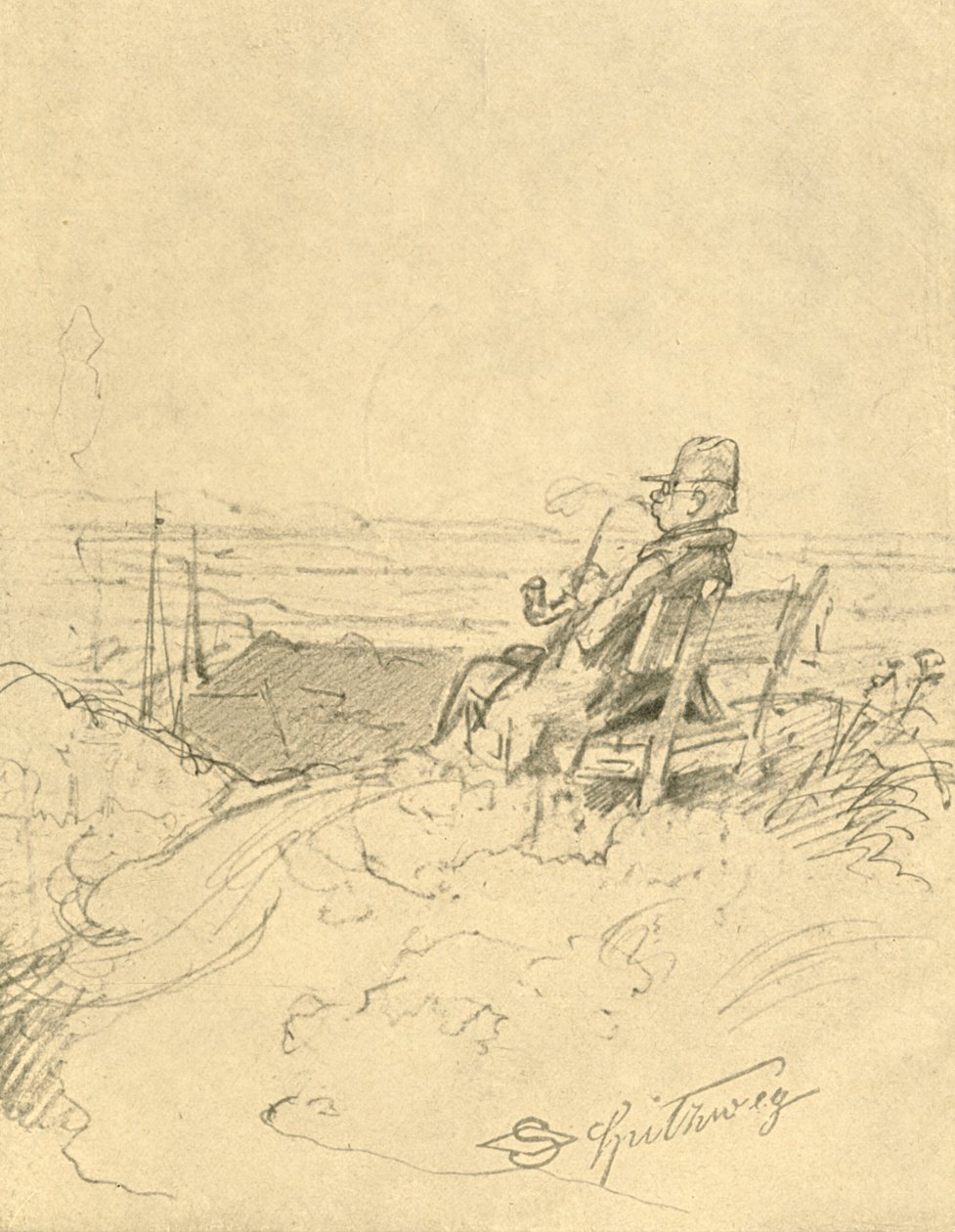 Po pracy dobry odpoczynek, połowa końca XIX wieku, ok. 1924. autorstwa Carl Spitzweg