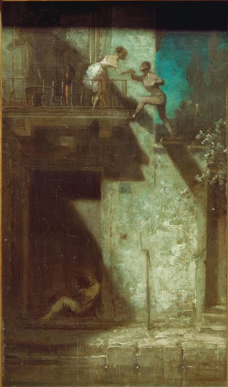 Nocne spotkanie autorstwa Carl Spitzweg