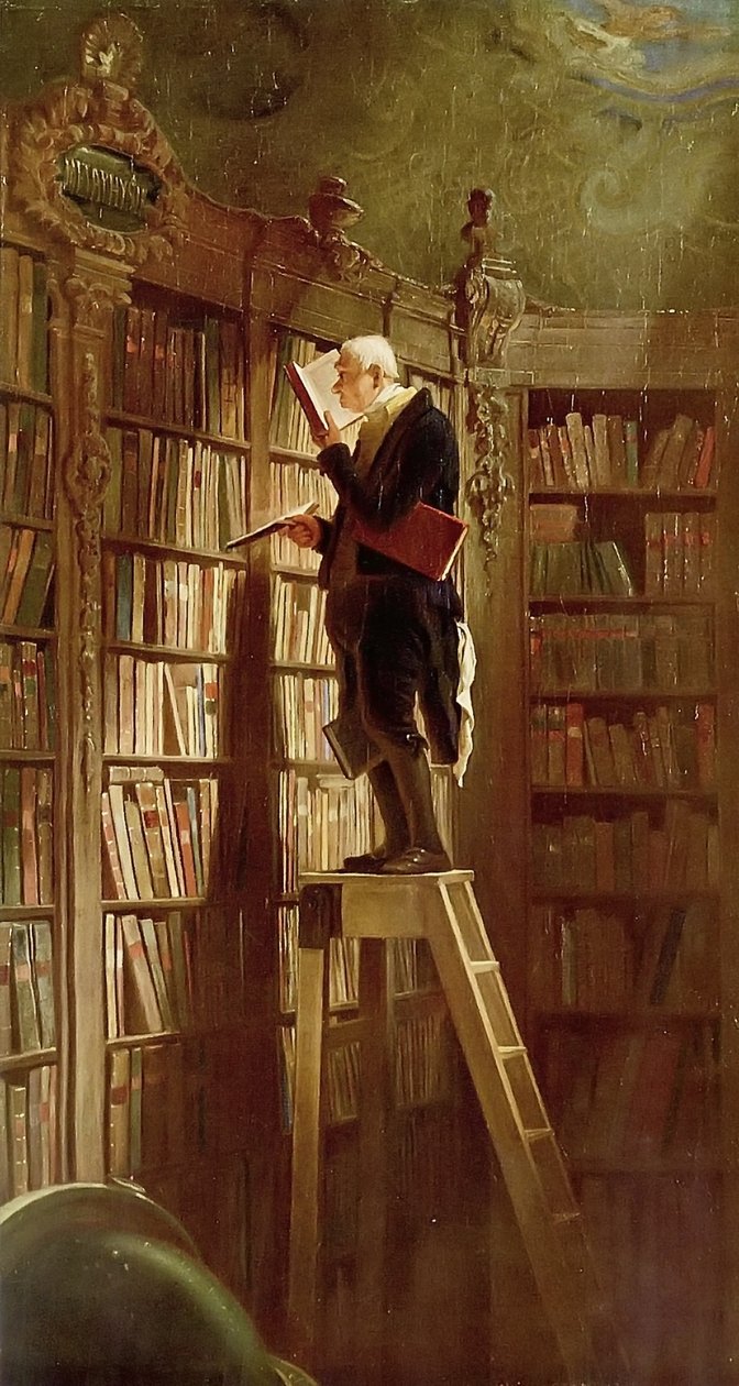Mól książkowy autorstwa Carl Spitzweg