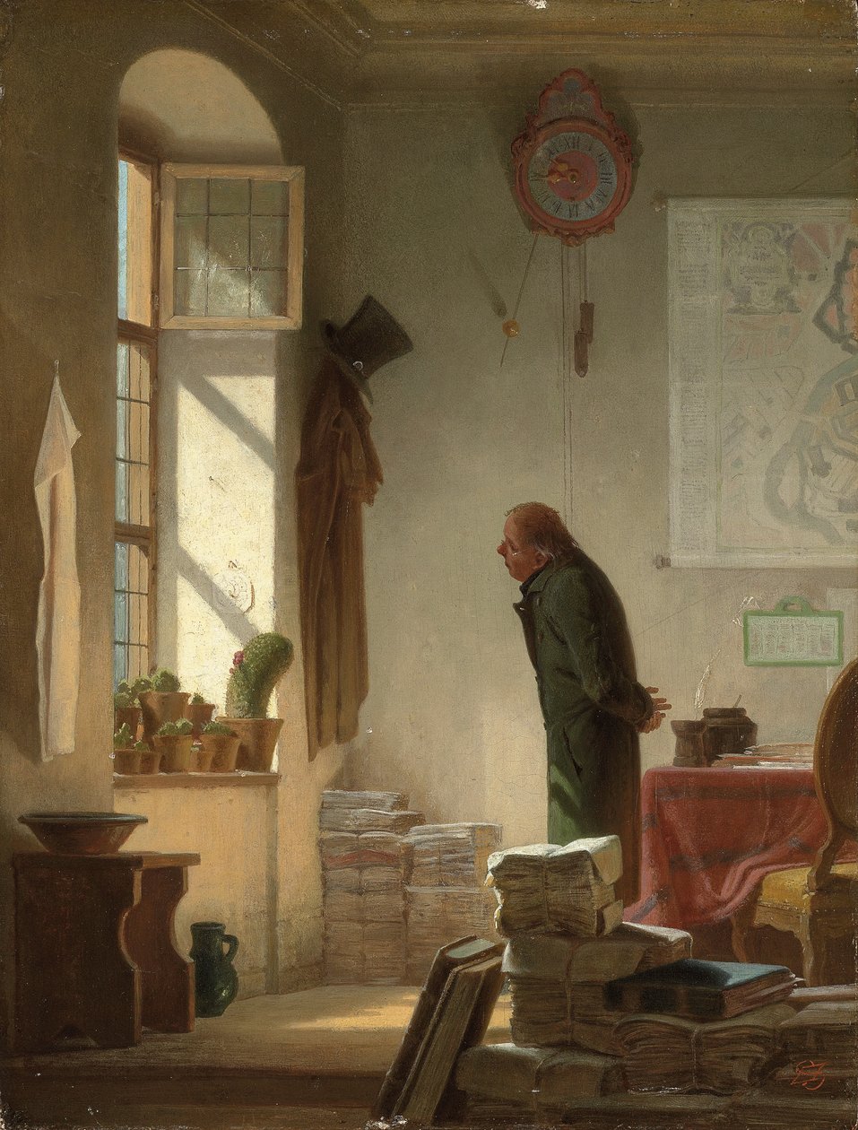 Miłośnik kaktusów; Kochanek kaktusów, ok. 1860 r. autorstwa Carl Spitzweg