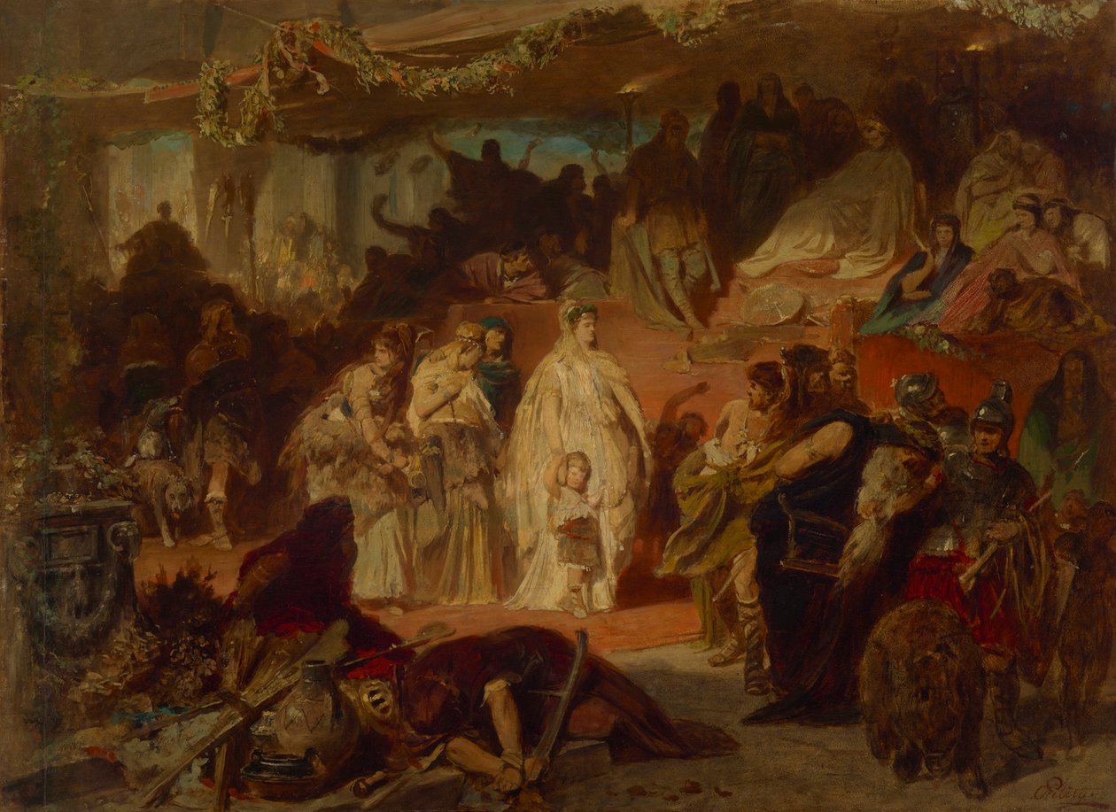 Thusnelda w triumfalnej procesji Germanika autorstwa Carl Theodor von Piloty