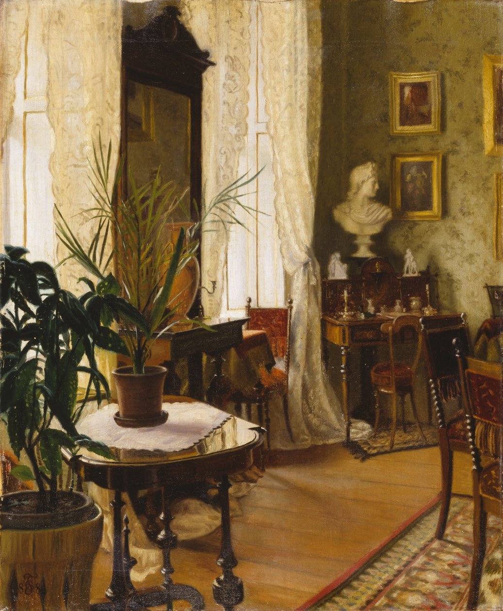 Wnętrze (olej na płótnie) autorstwa Carl Thomsen