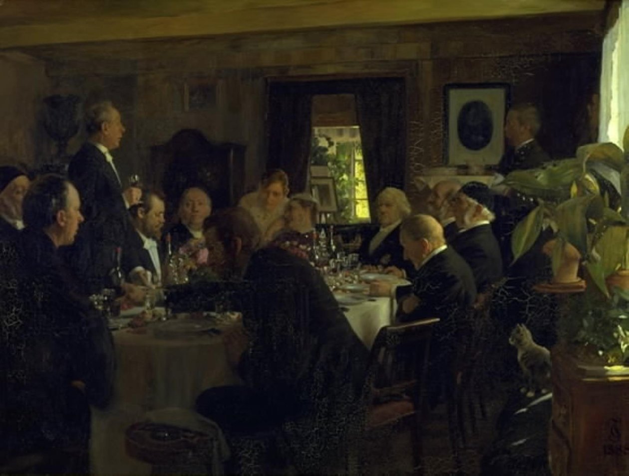 Kolacja po wizycie biskupiej autorstwa Carl Thomsen
