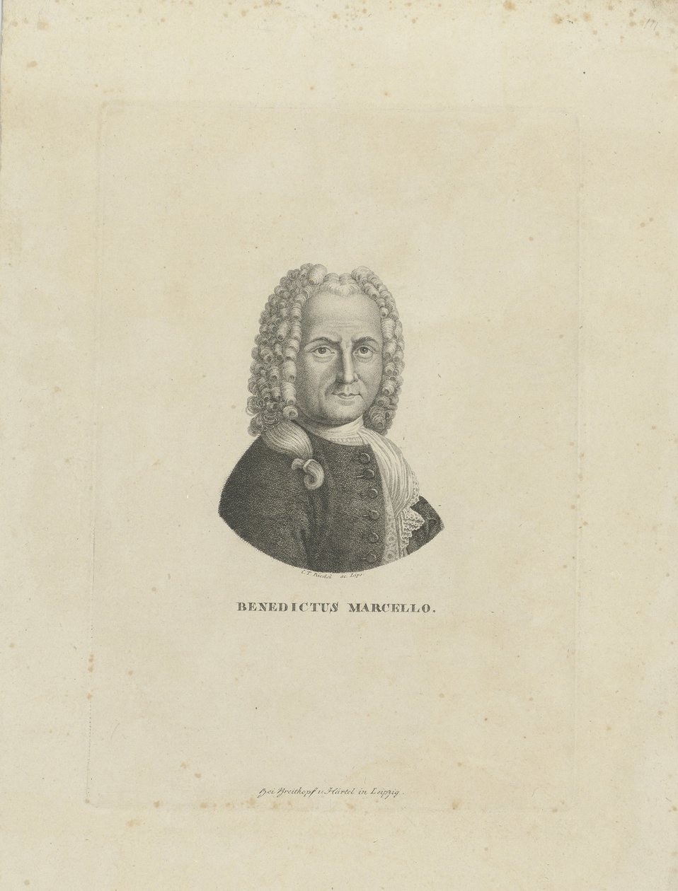 Portret kompozytora Benedetto Marcello 1686-1739, ok. 1930 r. 1795. autorstwa Carl Traugott Riedel