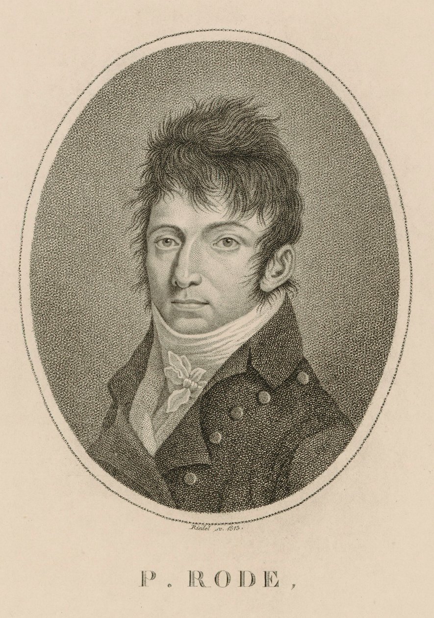 Portret kompozytora Pierre Jacques Joseph Rode 1774-1830, 1813. autorstwa Carl Traugott Riedel