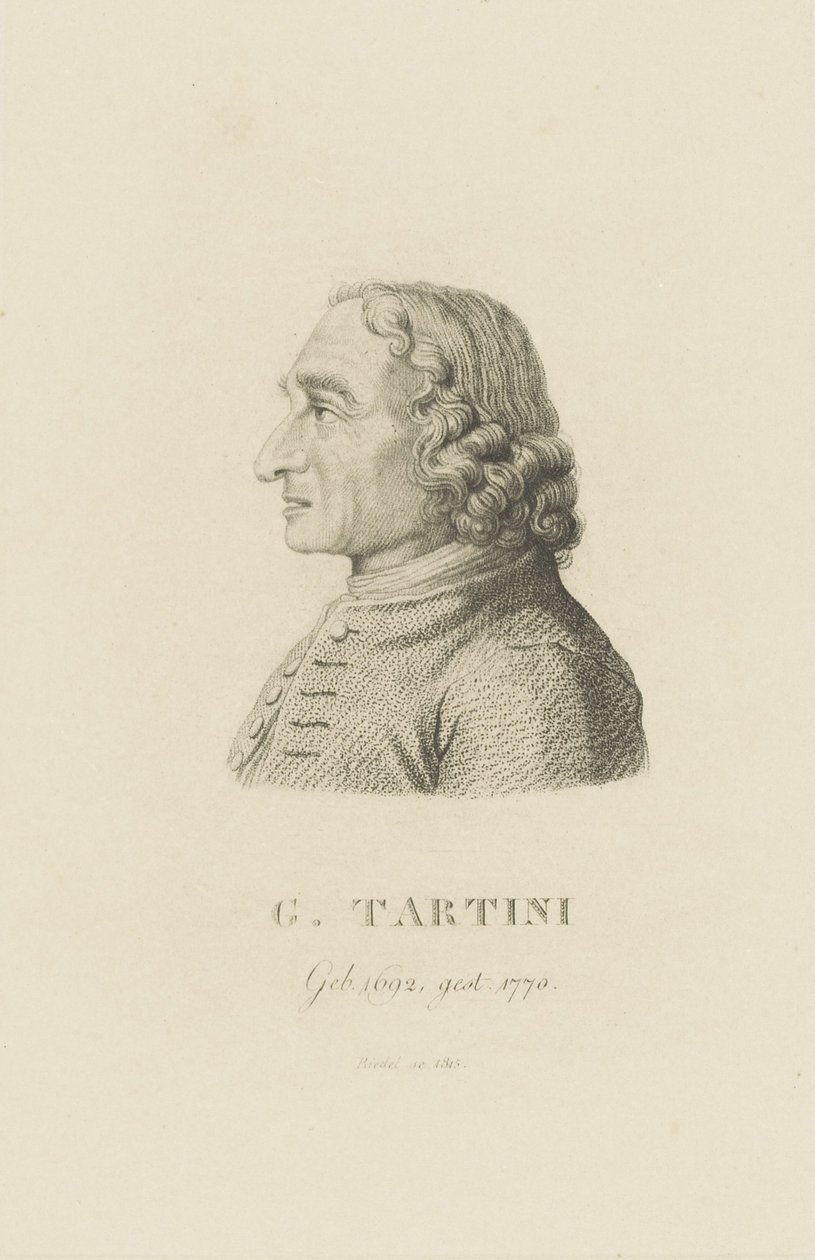 Portret skrzypka i kompozytora Giuseppe Tartiniego 1692-1770 , 1815. autorstwa Carl Traugott Riedel