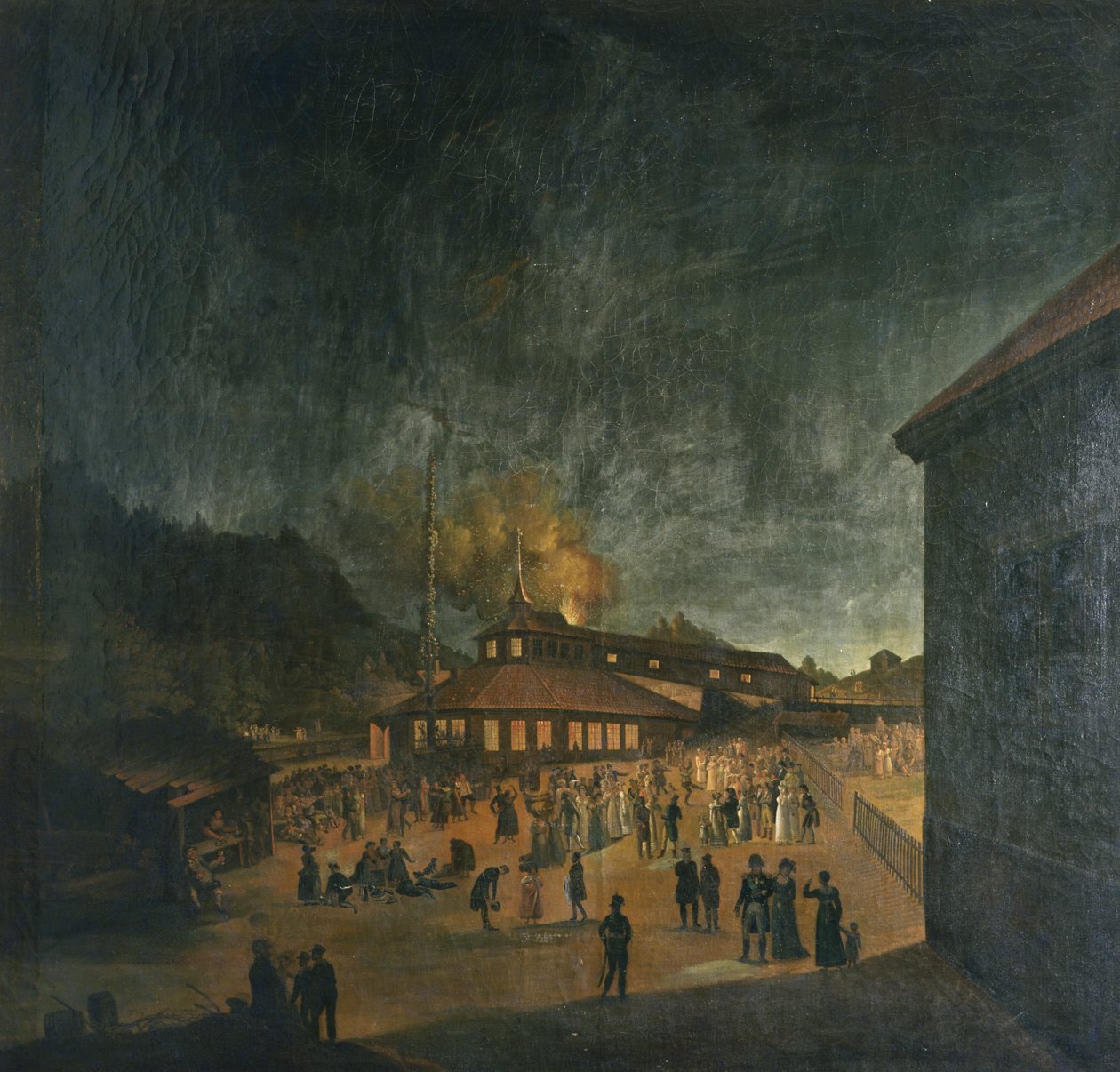 Święto narodowe w Bærum Jernverk (fabryka żelaza) Midsummer autorstwa Carl Vogt