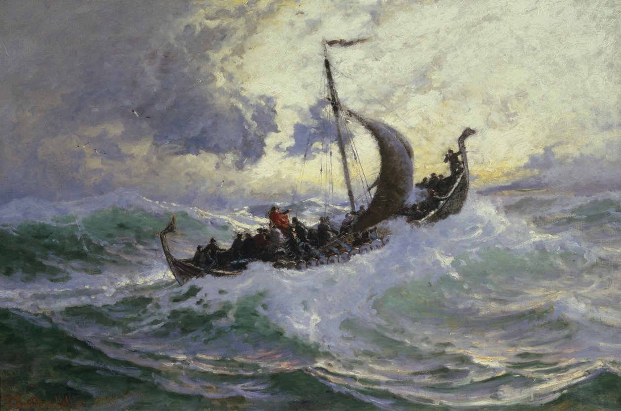 Leif Eriksson odkrywa Amerykę autorstwa Carl Wilhelm Barth