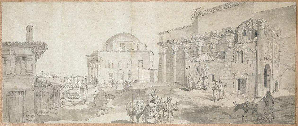 Biblioteka Hadriana i Wielki Meczet w Atenach autorstwa Carl Wilhelm Freiherr von Heideck