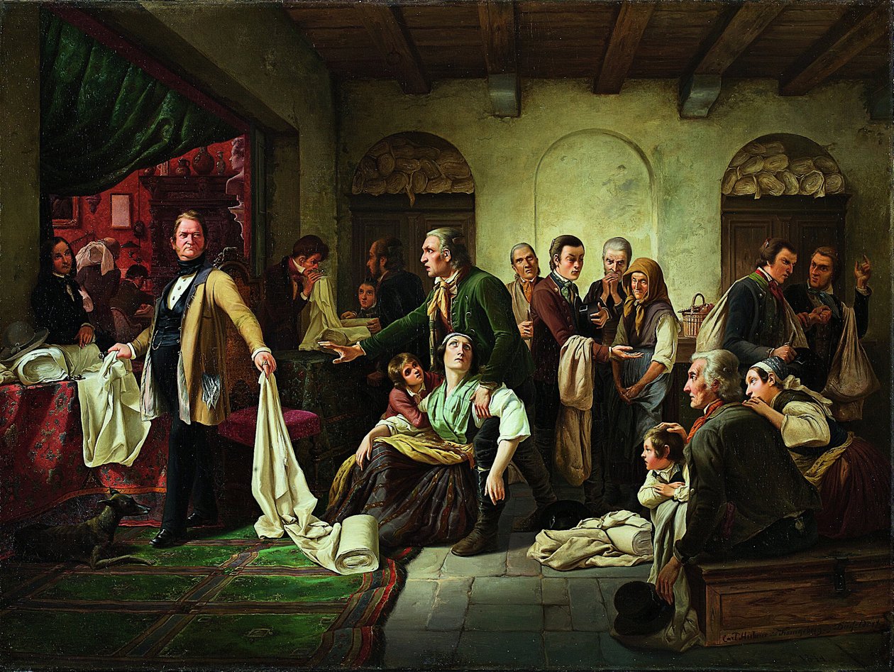 Tkacze śląscy, 1844 autorstwa Carl Wilhelm Huebner