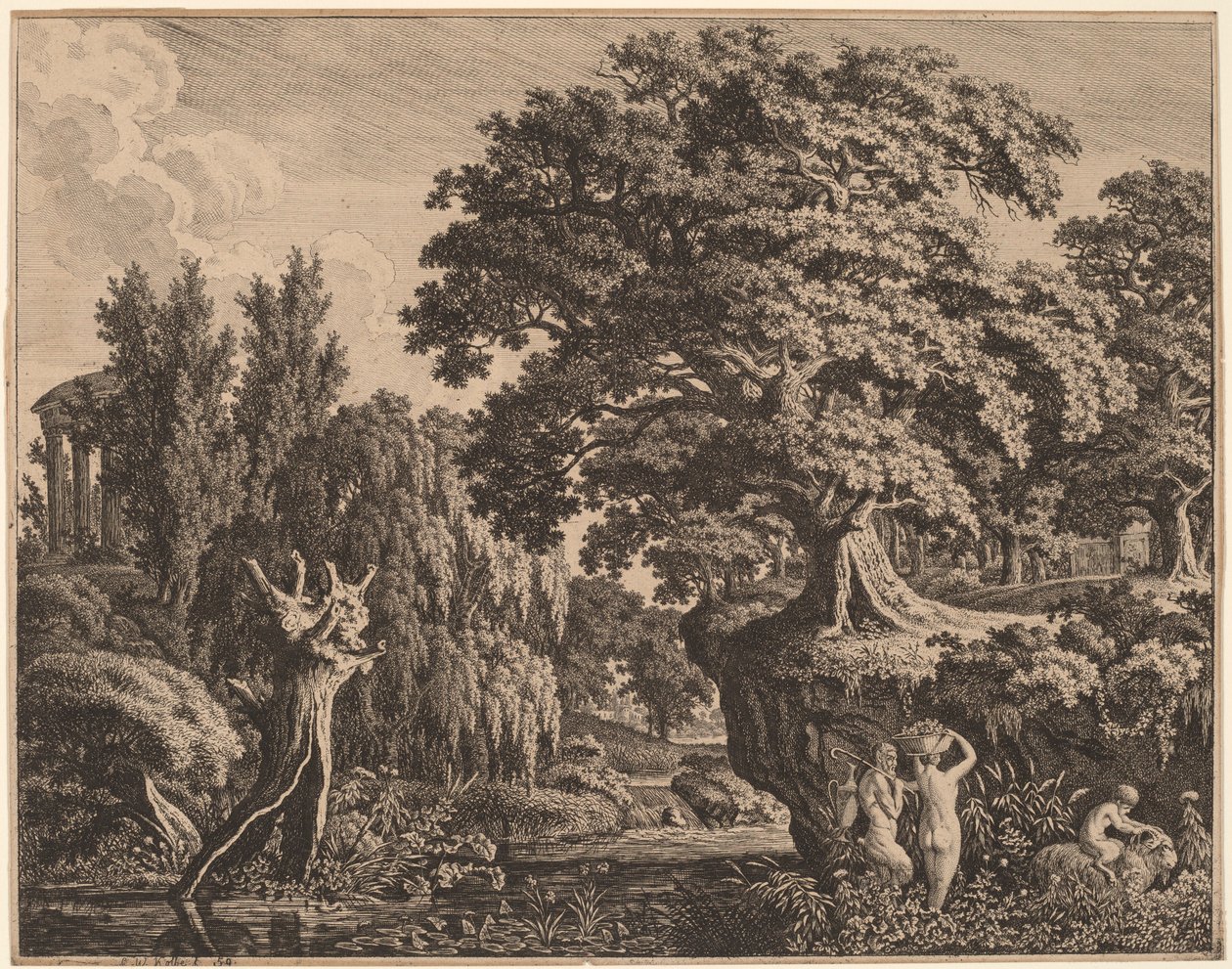 Arkadyjski krajobraz z rodziną Satyrów autorstwa Carl Wilhelm Kolbe