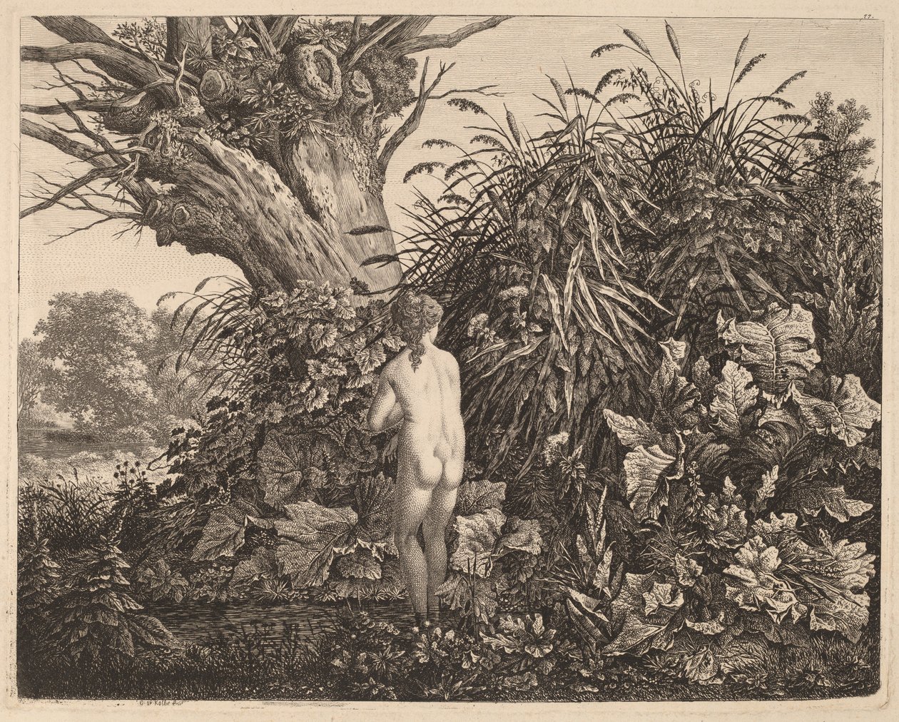 Kąpiąca się dziewczyna autorstwa Carl Wilhelm Kolbe